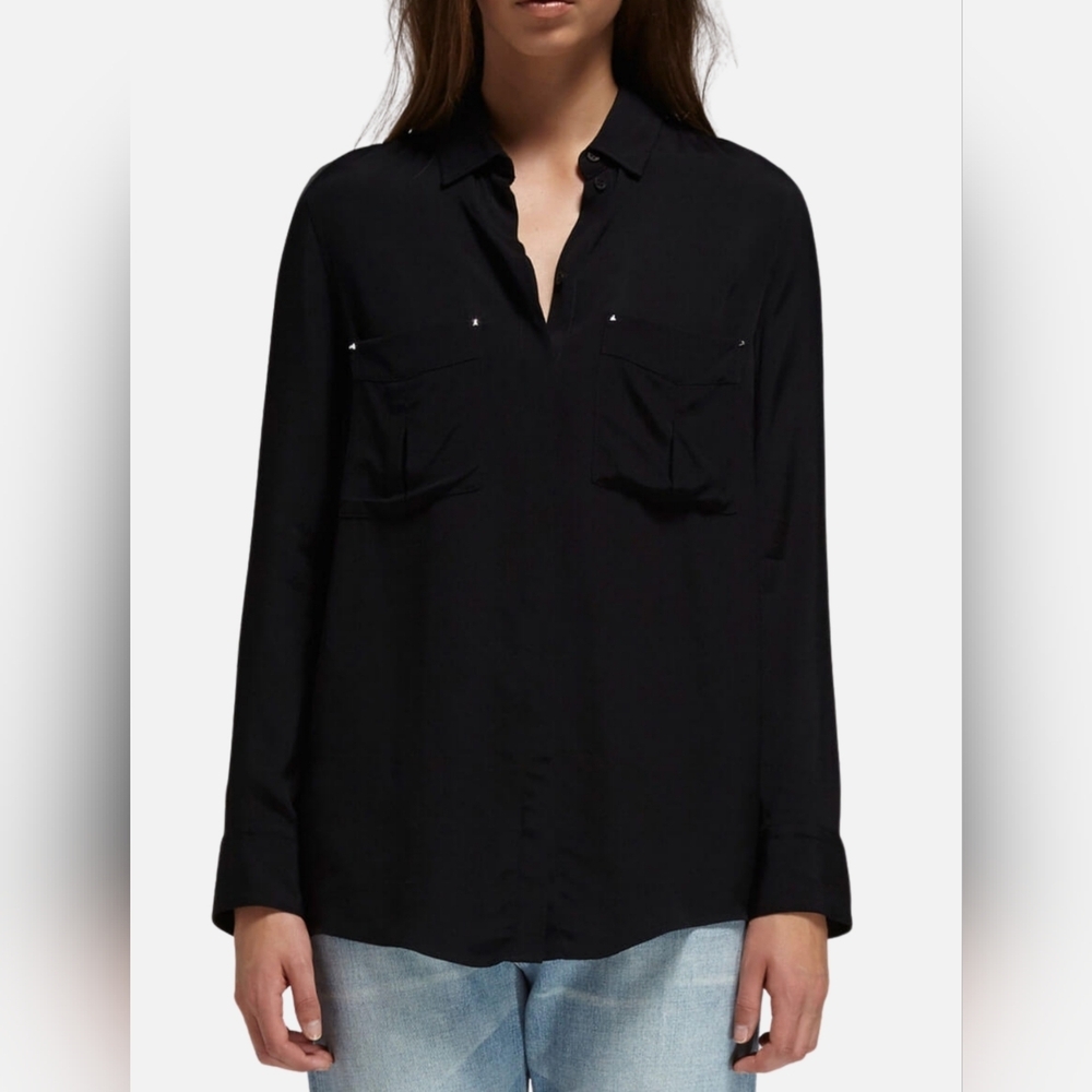 IRO Alvine Studded Button Down shirt In Black 8US 38F